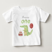 Watercolor Crocodile 1st birthday