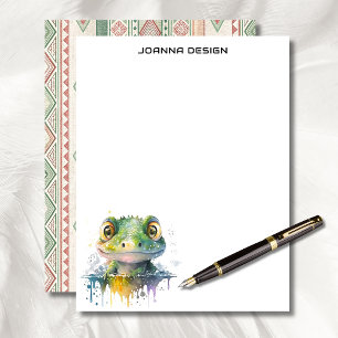 Watercolor Crocodile Luxury Business Stationery  Custom Letterhead