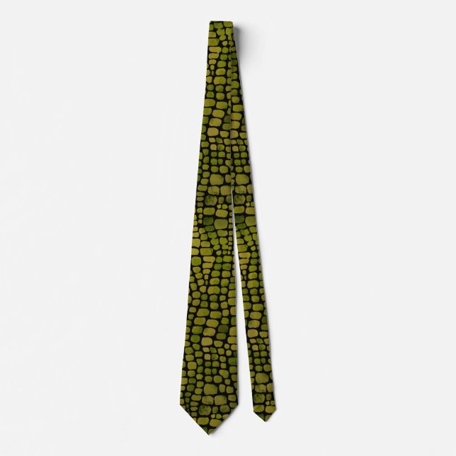 Watercolor Crocodile Print Tie (Front)