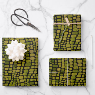 Watercolor Crocodile Print Wrapping Paper Sheet