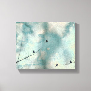 Watercolor Crows Canvas Print