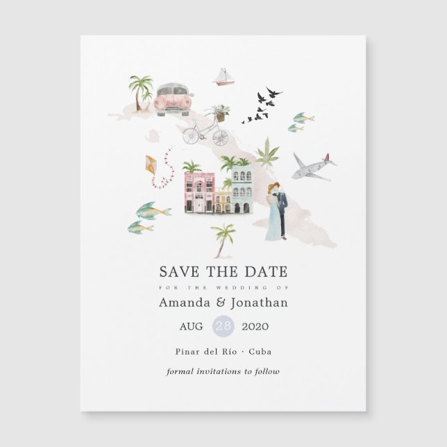 Watercolor Cuba Destination Wedding (Front)