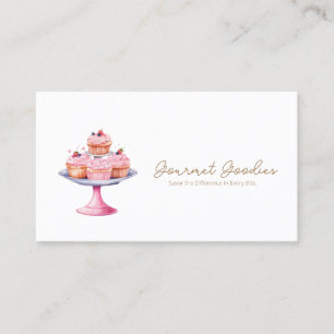 Watercolor Cupcake Bakery Business Card