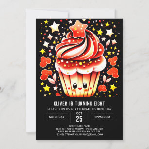 Watercolor Cupcake Extravaganza Muffin Birthday Invitation