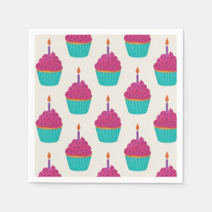 Watercolor Cupcake Napkin