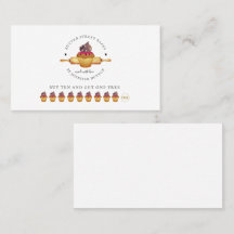 Watercolor Cupcake Rolling Pin Baker Loyalty Card