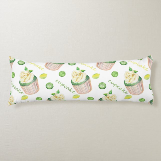 Watercolor cupcakes body cushion (Front)