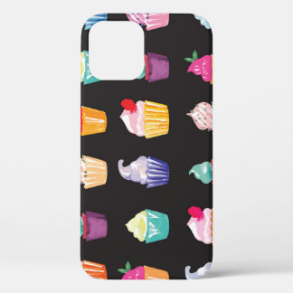 Watercolor Cupcakes: Charming Seamless Background iPhone 12 Case