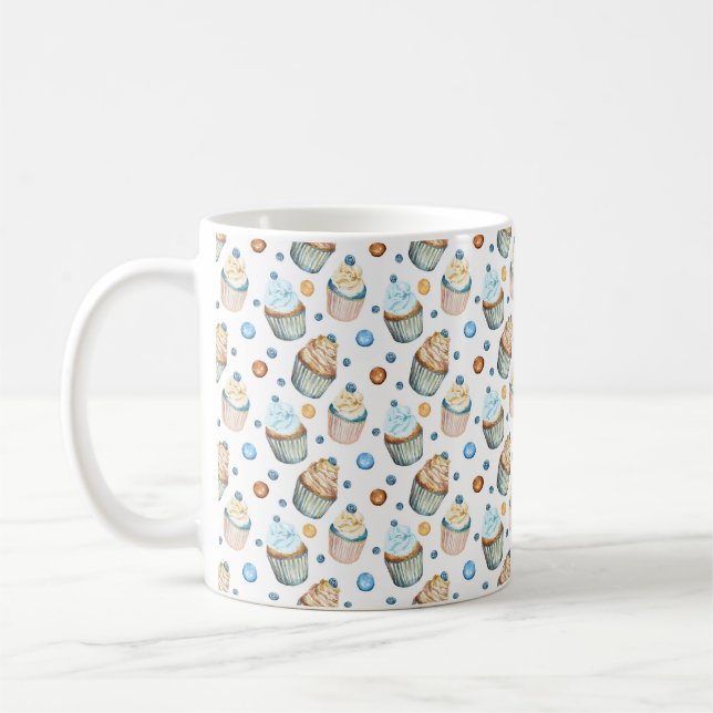 Watercolor cupcakes coffee mug (Left)