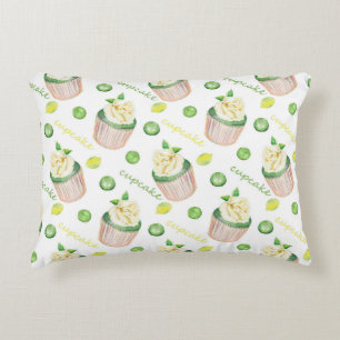 Watercolor cupcakes decorative cushion