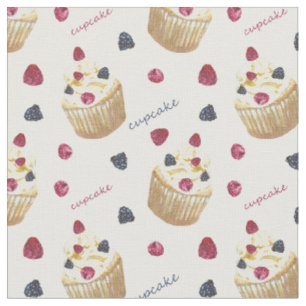 Watercolor cupcakes fabric
