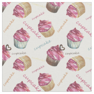 Watercolor cupcakes fabric