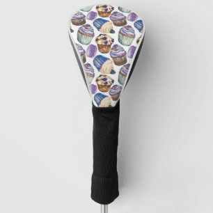 Watercolor cupcakes golf head cover