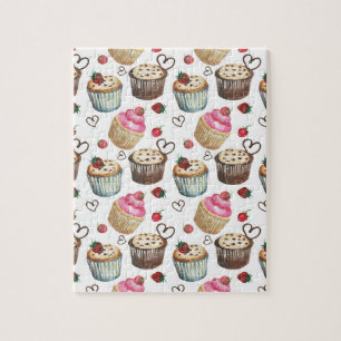 Watercolor cupcakes jigsaw puzzle