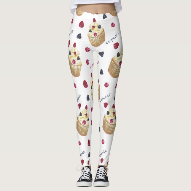 Watercolor cupcakes leggings (Front)
