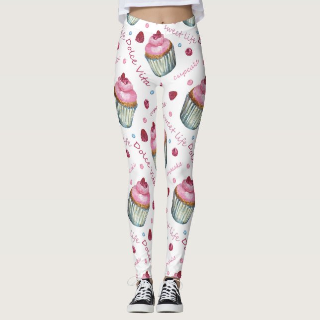 Watercolor cupcakes leggings (Front)