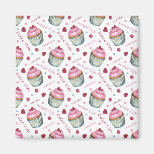 Watercolor cupcakes magnet