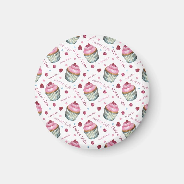 Watercolor cupcakes magnet (Front)