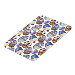 Watercolor cupcakes magnet