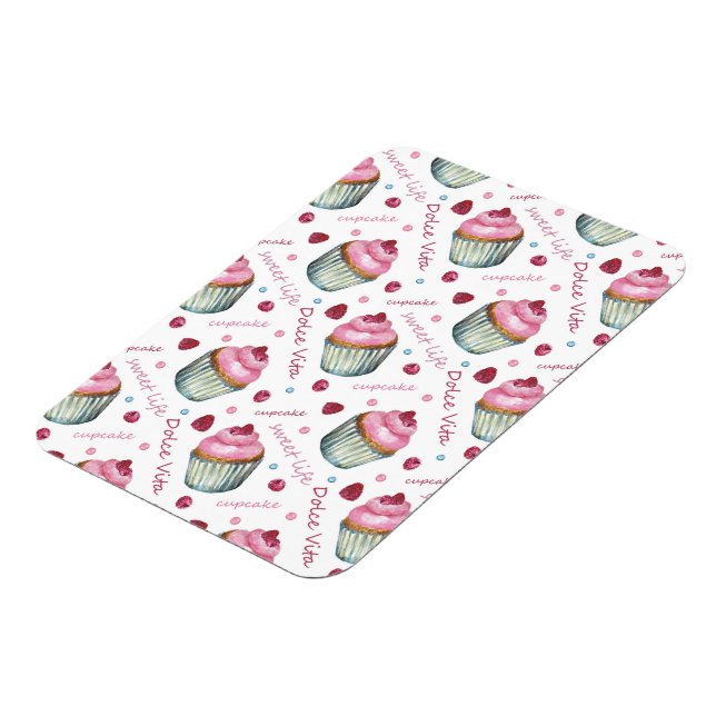 Watercolor cupcakes magnet (Left Side)