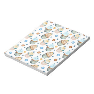 Watercolor cupcakes notepad