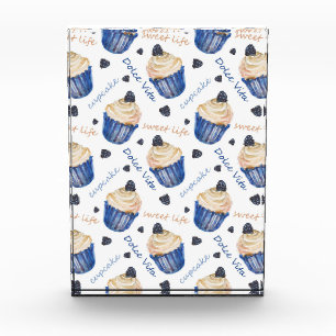 Watercolor cupcakes photo block