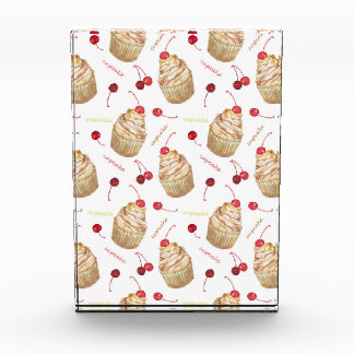 Watercolor cupcakes photo block