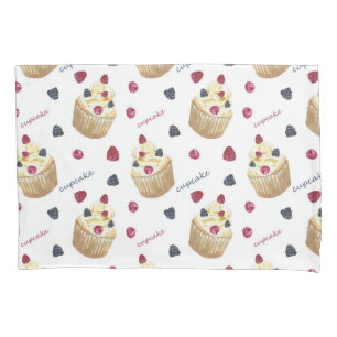 Watercolor cupcakes pillowcase