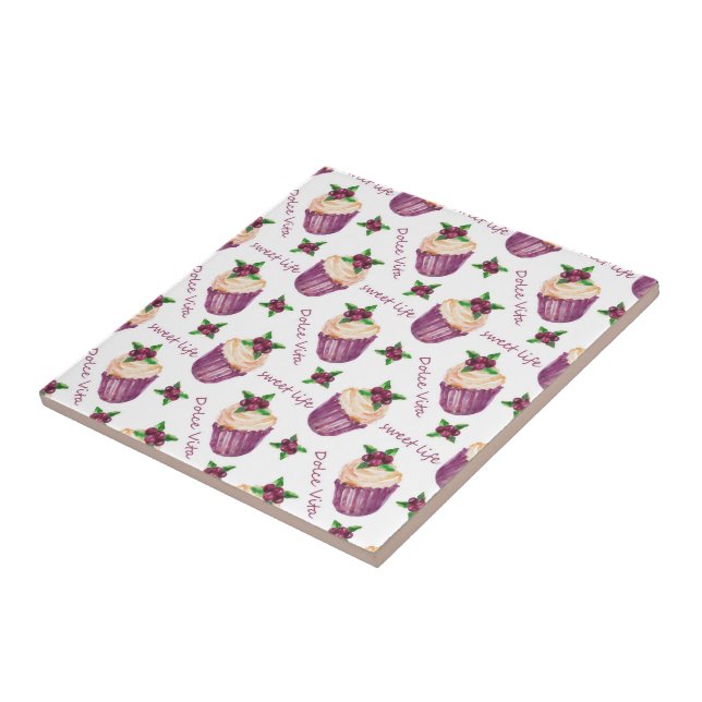 Watercolor cupcakes tile (Side)