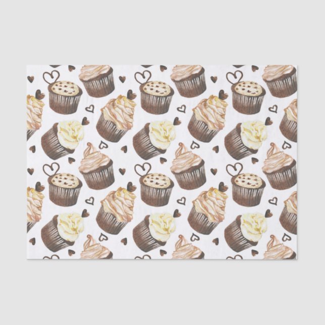 Watercolor cupcakes tissue paper (Front)
