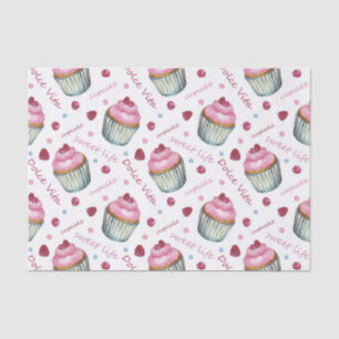 Watercolor cupcakes tissue paper