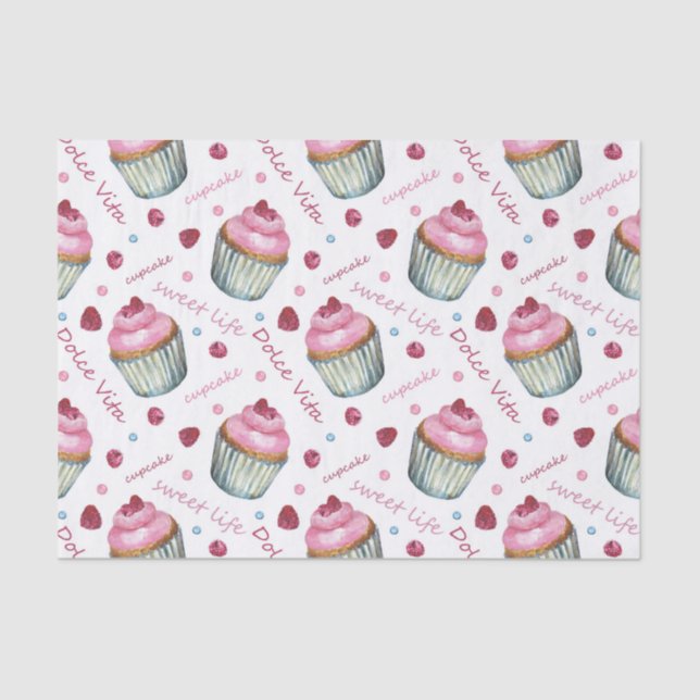Watercolor cupcakes tissue paper (Front)