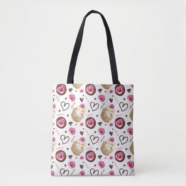 Watercolor cupcakes tote bag (Front)