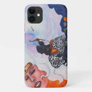 Watercolor cupid riding cat Mother Goddess dream  Case-Mate iPhone Case