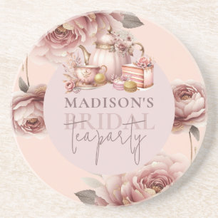 Watercolor Custom Bridal High Tea Shower  Coaster