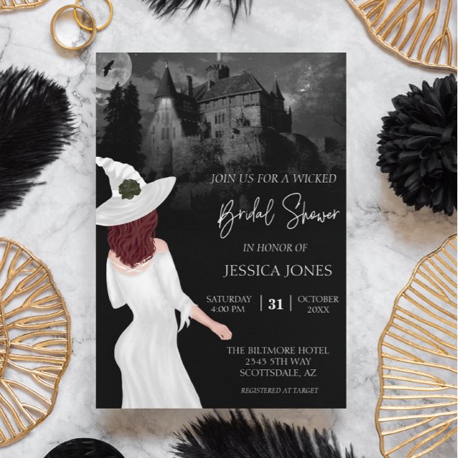 Watercolor Custom Bridal Shower Halloween Invitation (Creator Uploaded)