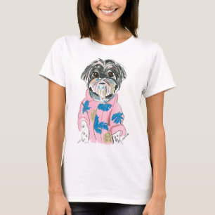WATERCOLOR CUSTOM DOG SHIHTZU ADD YOUR OWN T-Shirt