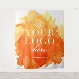 Watercolor Custom Logo Trade Show Event Backdrop Tapestry