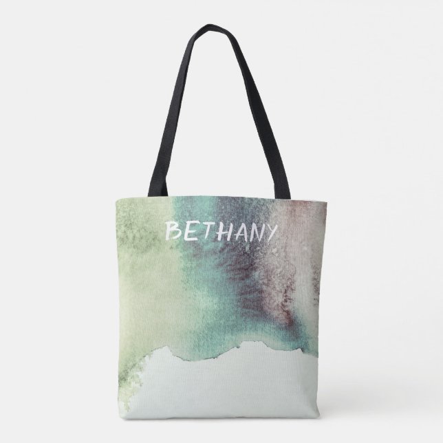 watercolor custom personalised stylish tote bag (Back)