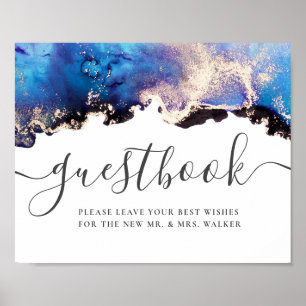 Watercolor Custom Wedding Sign Guest Book