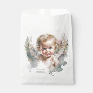 Watercolor cute Angel Baby Baptism Favour Bags