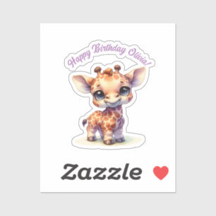 Watercolor cute baby giraffe