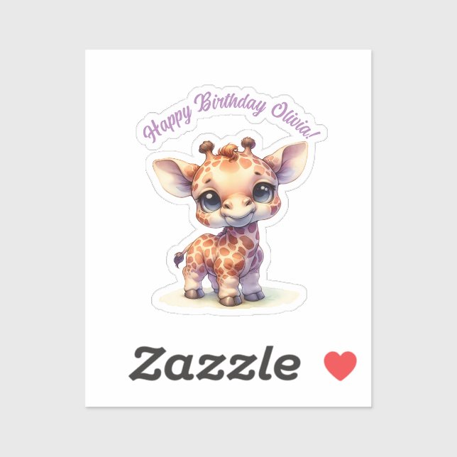 Watercolor cute baby giraffe (Sheet)