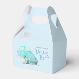 Watercolor Cute Baby Shower Boy Favour Box 🚗