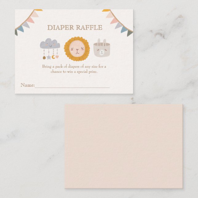 Watercolor Cute Baby Toys Diaper Raffle  Enclosure Card (Front/Back)