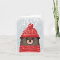 Watercolor cute bear. Christmas woodland animal