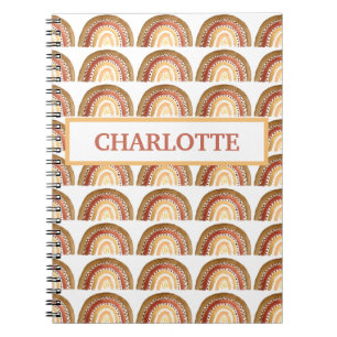 Watercolor Cute Boho Pastel Kids Girl Rainbow Notebook