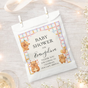 Watercolor Cute Capy Capybara Baby Shower Favour Bags