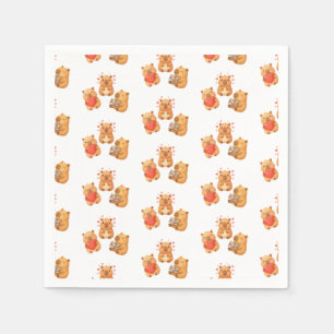 Watercolor Cute Capybara Napkin