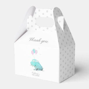 Watercolor Cute Car Baby Shower Boy Favour Box 🎈